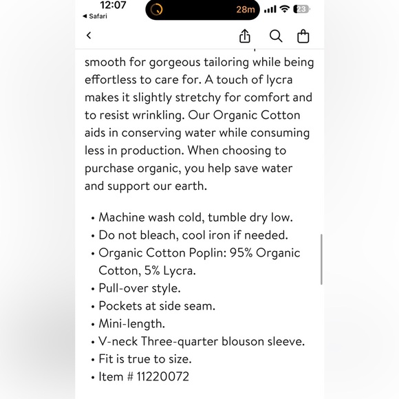 Leota Zariah Empire Waist Mini Dress 2X Floral Cotton Pockets - Picture 9 of 10